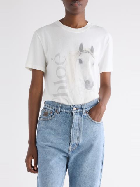 Chloé Chloé Horse Capsule Collection Graphic T-Shirt in White at Nordstrom