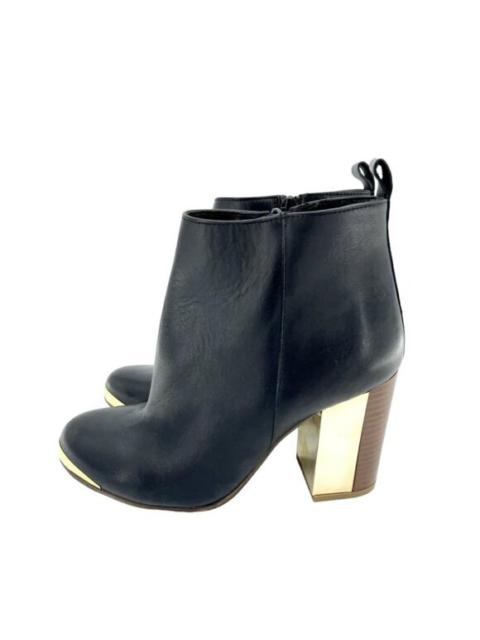 Topshop Boots Leather Ankle Boots Metal Plate Block Heel Boots SZ 36 EU New