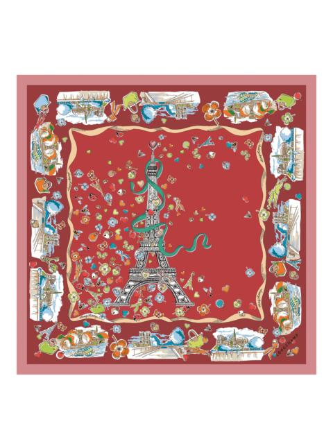 Longchamp Equestrian Tower Silk scarf 50 Terracotta - Silk