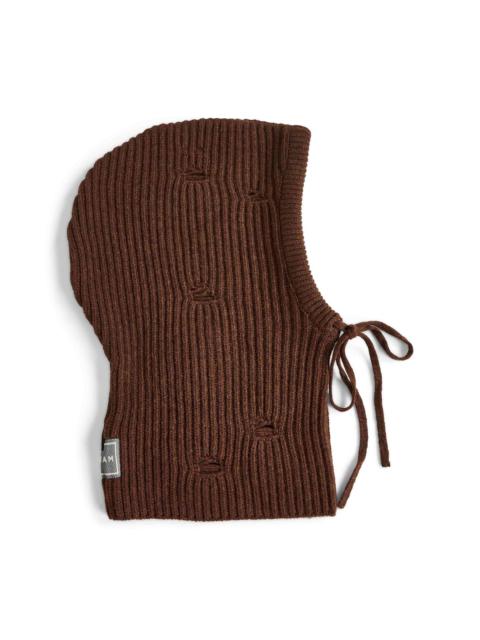 MM6 Maison Margiela Brown wool blend balaclava