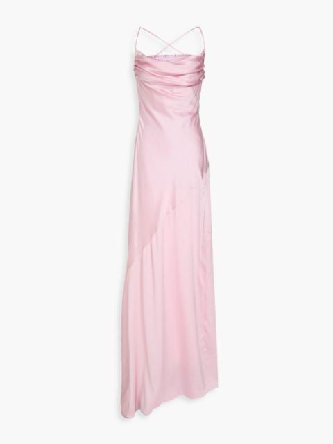 RETROFÊTE Emery crystal-embellished stretch-silk satin gown