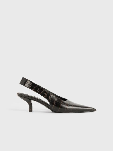 TOTEME Classic croco-embossed slingbacks dark brown
