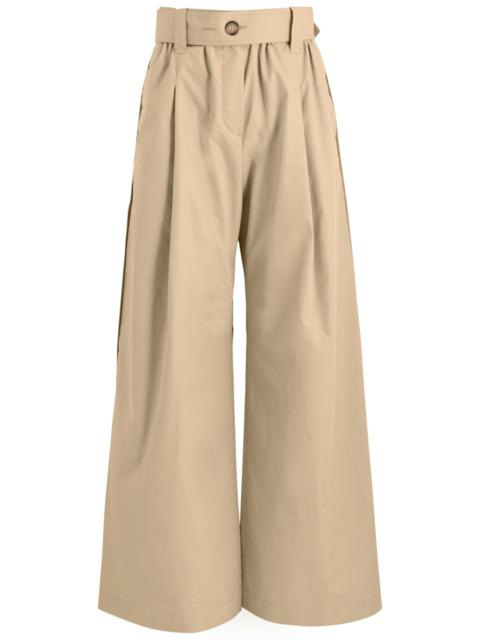 Moncler Moncler Wide-leg Cotton-blend Poplin Trousers