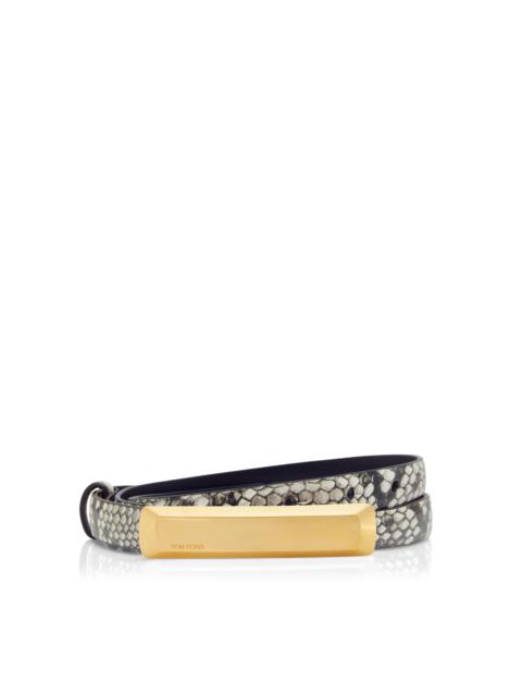 TOM FORD PRINTED PYTHON BAR BELT