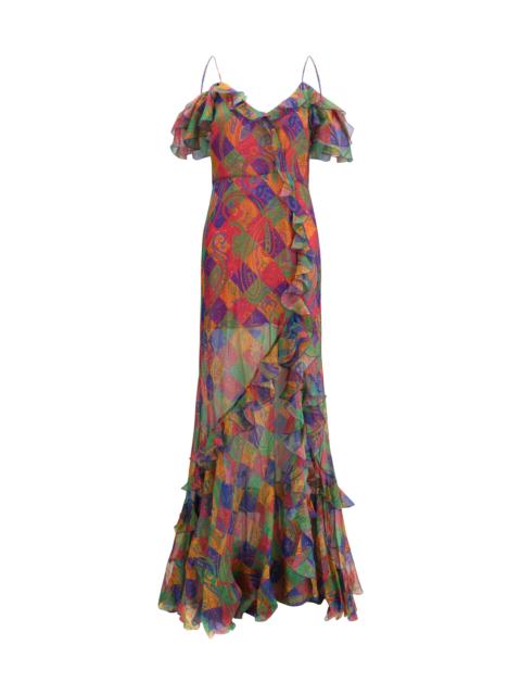 Etro Etro Long Silk Dress Multicolor Women