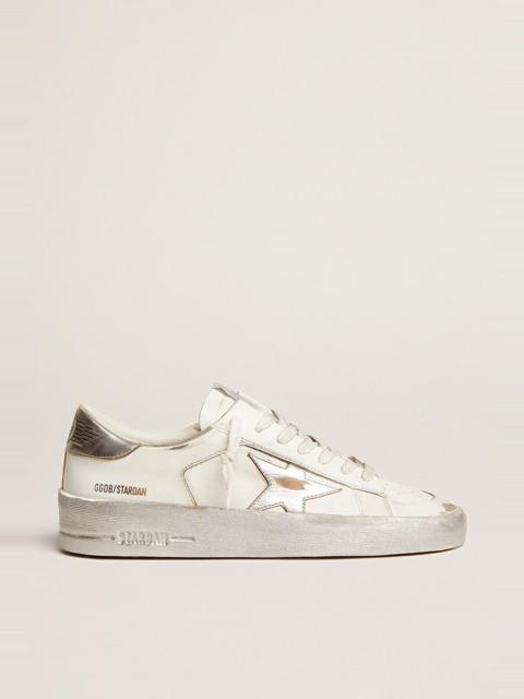 Golden Goose Stardan sneakers with silver metallic leather star and heel tab