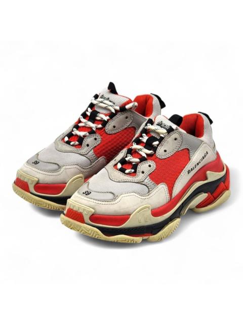BALENCIAGA Triple S Red White Unisex Sneakers 536737 EU 39 US 6M 9W