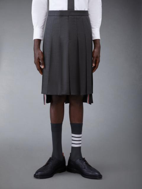 Thom Browne Dark Grey Super 120's Twill Classic Rise Pleated Skirt