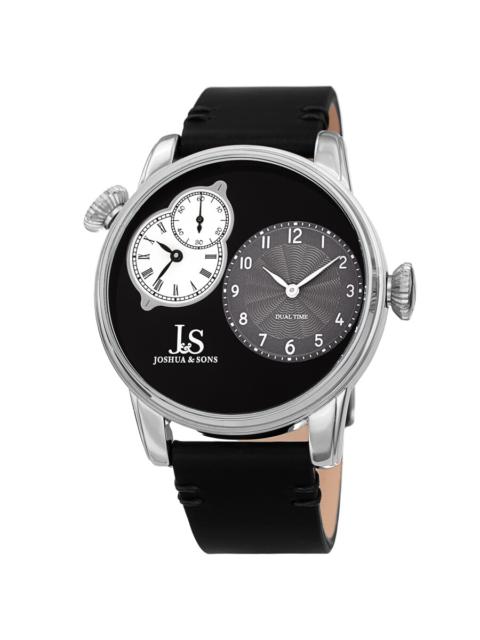 Other Designers Joshua and Sons Dual Time Quartz Black Dial Men's Watch JX142SSBK
