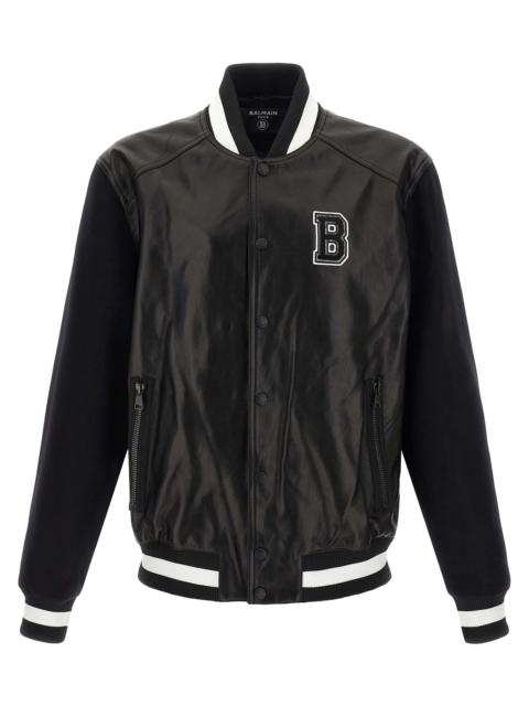 Balmain Varsity Puffer Jackets White/Black