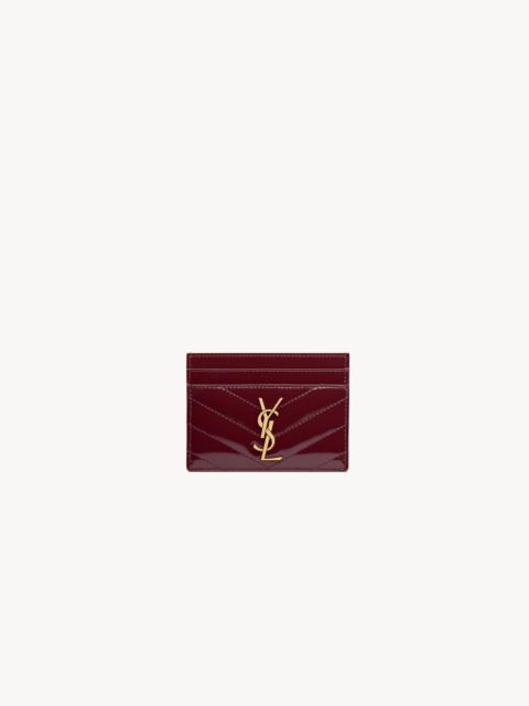 SAINT LAURENT CASSANDRE MATELASSÉ CARD CASE IN PATENT LEATHER