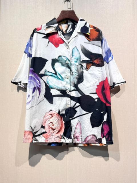 Prada Prada Short Sleeve Shirt With Floral Print