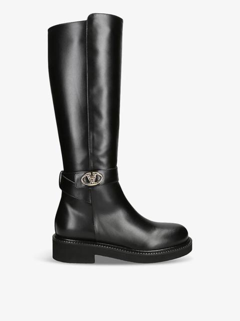 VLogo Locker Hi 40 leather heeled knee-high boots