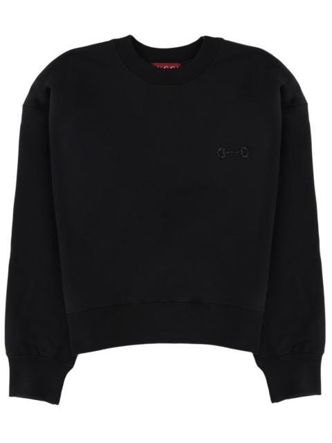 GUCCI COTTON SWEATSHIRT WITH CLAMP DETAIL