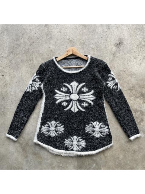 Other Designers Homespun Knitwear - ⚡️Japanese Vintage Black/White Mohair Shag Shaggy Knitwear