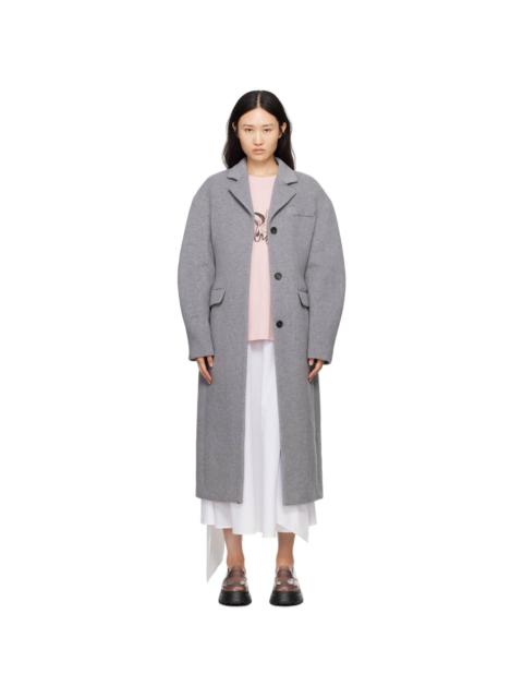 MSGM Gray Dropped Shoulder Coat