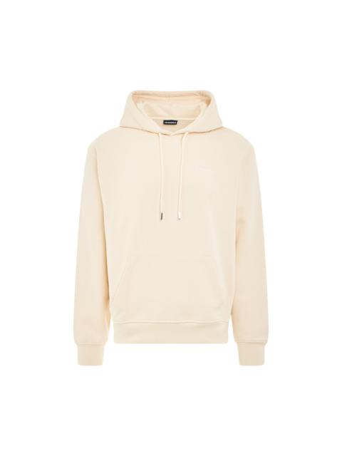 JACQUEMUS Brode Embroidered Logo Hoodie in Beige
