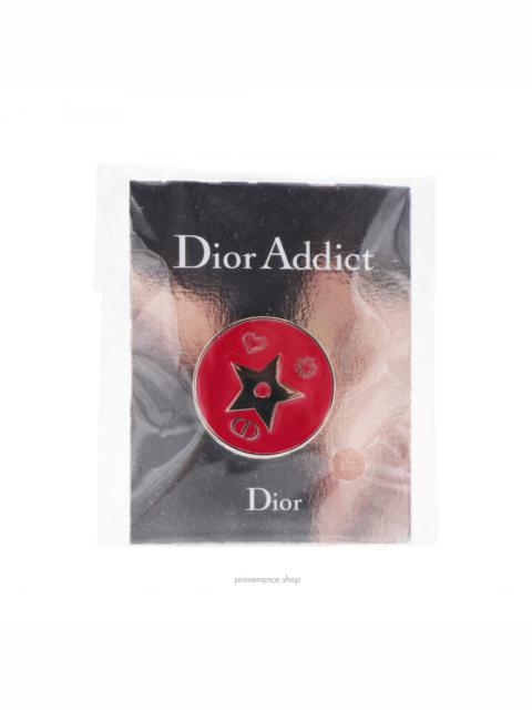 Dior Dior Addict Pin Badge - Palladium Red Enamel