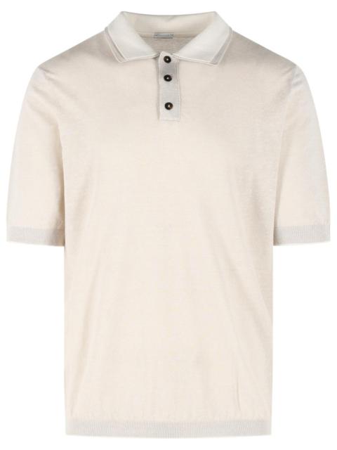 Other Designers Eleventy Beige Linen Blend Polo Shirt Men