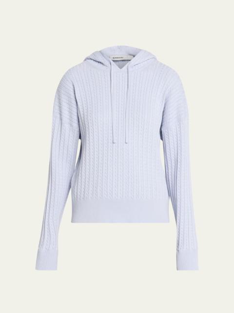 SIMKHAI Cashmere-Blend Cable-Knit Hoodie