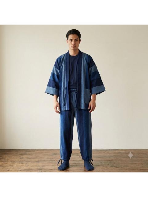 Other Designers Japanese Brand - Vintage Japanese Indigo Samue Set Cotton Sashiko
