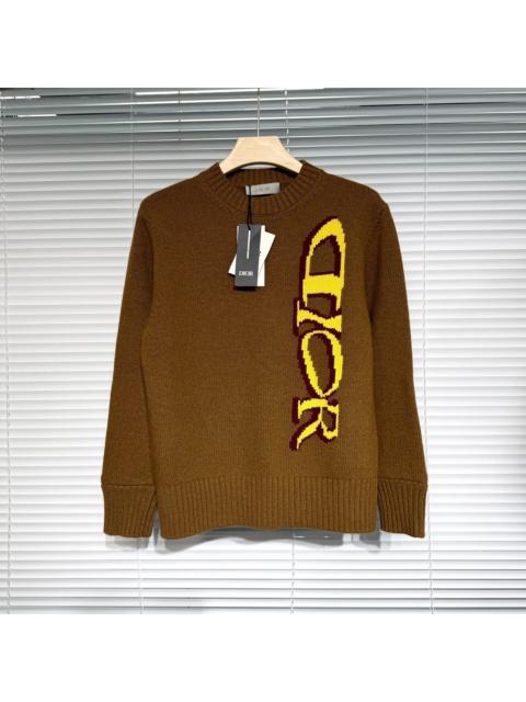 Dior Dior And Lewis Hamilton Logo Wool Brown Knit Sweater