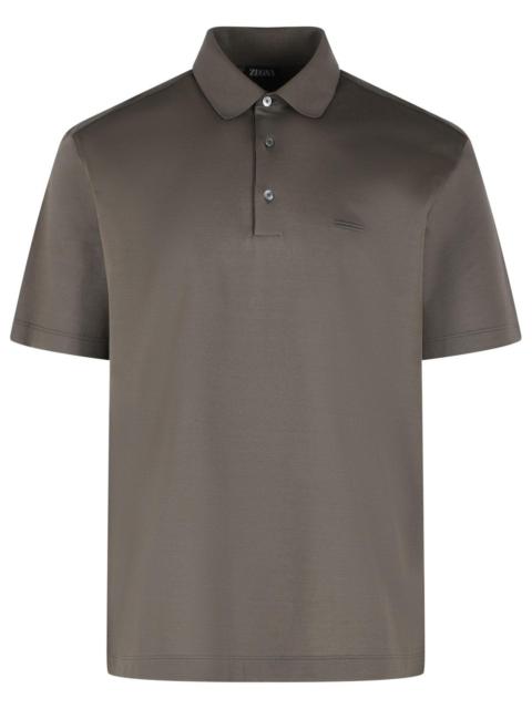 ZEGNA Zegna Dark Taupe Cotton Polo Shirt