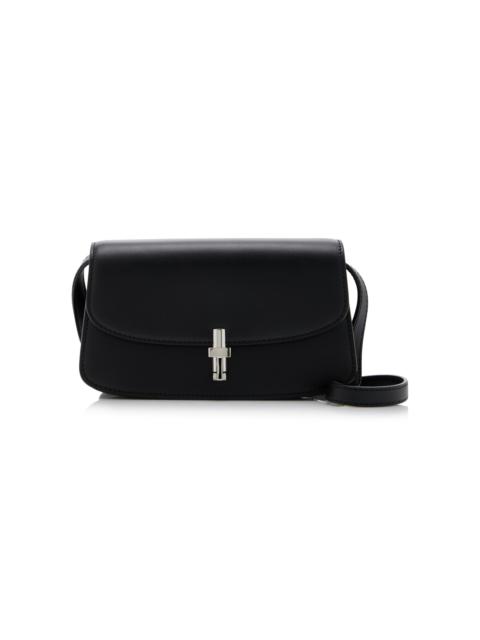 The Row Sofia E/W Leather Crossbody Bag black