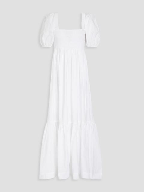 GANNI Shirred cotton-poplin maxi dress