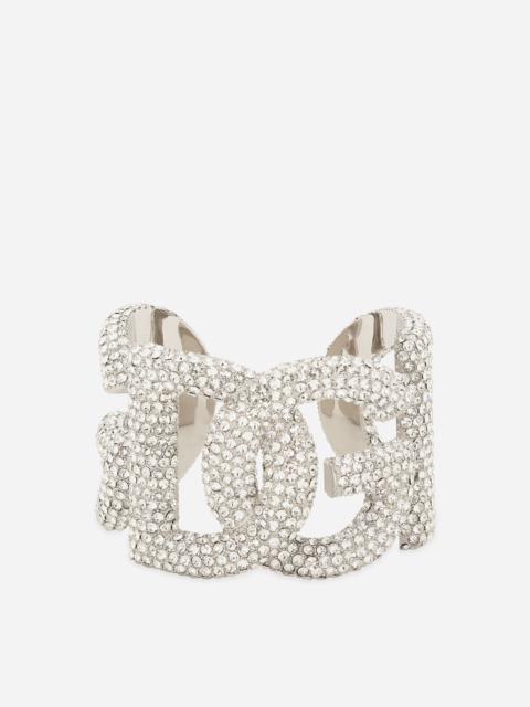 Dolce & Gabbana Rigid rhinestone-detailed bracelet with DG logo