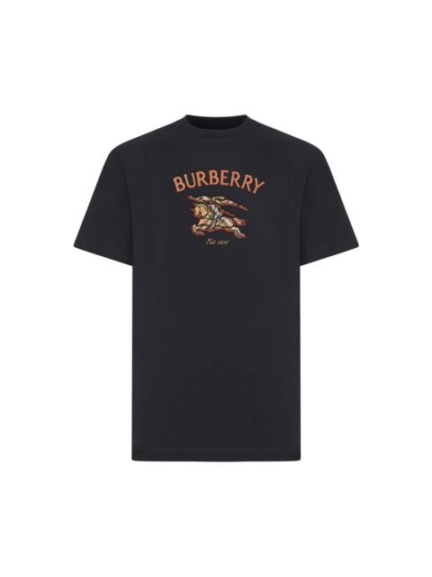 Burberry BURBERRY Black Cotton Knight Check T-Shirt New & Authentic (