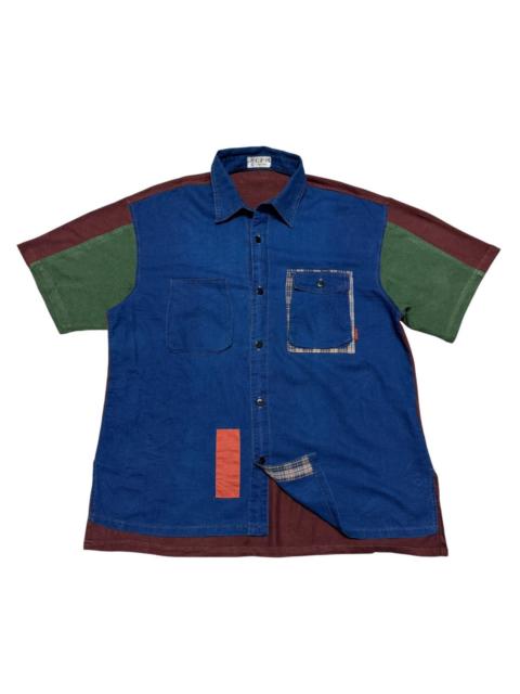 C.P. Company RARE! Vintage 90s CP Company Patchwork Shirt Colour Block