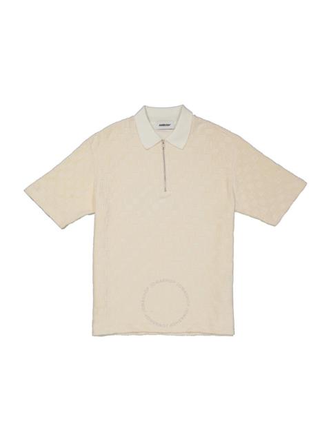 Ambush Ambush Men's White Asparagus Monogram Half Zip Polo Shirt