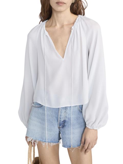 FRAME FRAME The Silk Balloon Top in Ice Blue at Nordstrom