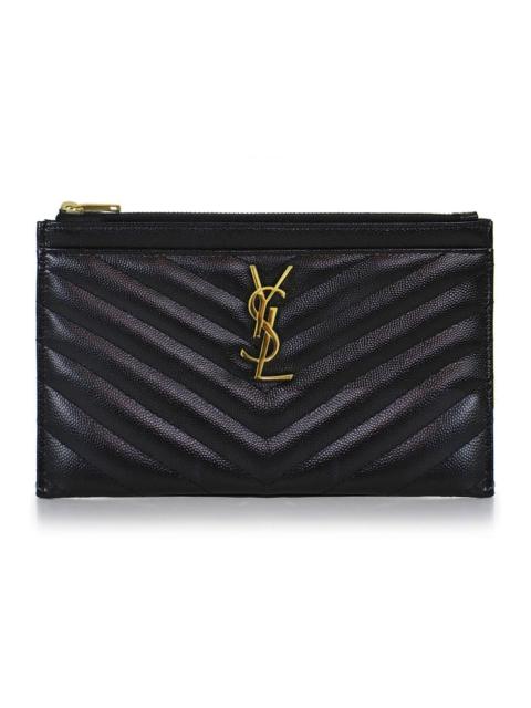 SAINT LAURENT MONOGRAMME BILL POUCH | BLACK/GOLD