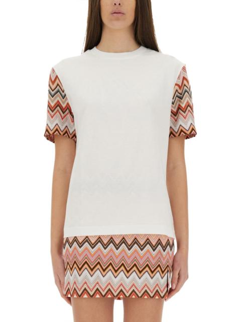 Missoni Women T-Shirt With Zig Zag Knit Sleeves