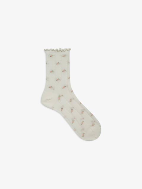 For Love & Lemons Pointelle Floral Crew Socks