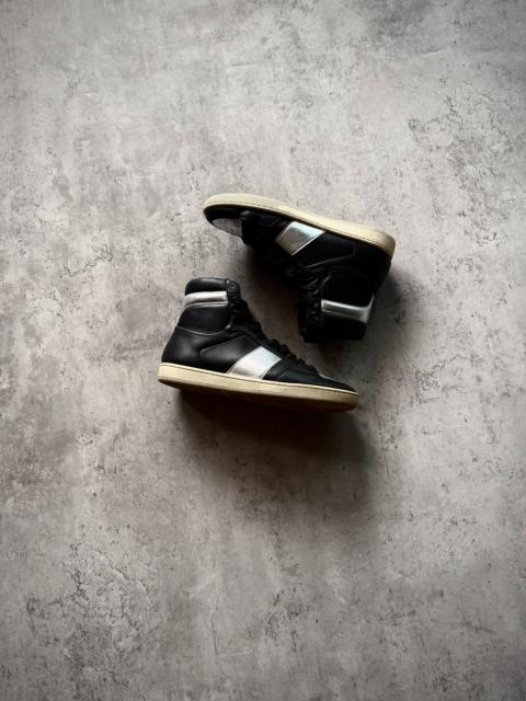 SAINT LAURENT Saint Laurent Paris 14SS SL/10H Black Silver Colorblock High Top Sneakers by Hedi Slimane