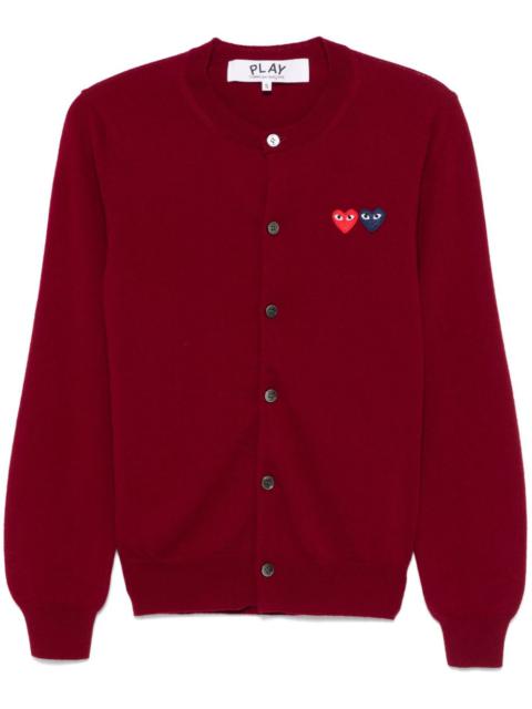Comme des Garçons PLAY Black With Red And Burgundy Heart Unisex