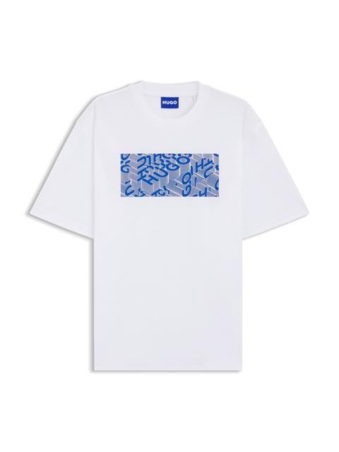 HUGO PRINTED-ARTWORK T-SHIRT IN COTTON JERSEY