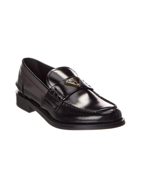 Prada Prada Logo Brushed Leather Loafer