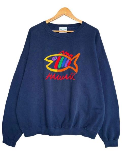 Other Designers Vintage 90s Fish Hawaii Longboard Oversized Sweatshirt XXL