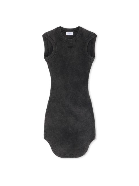 Off-White Off Stamp Ribbed Kat Mini Dress