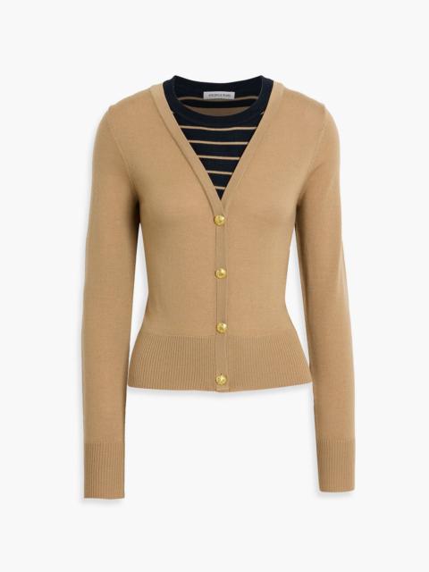 VERONICA BEARD Enza layered striped wool sweater