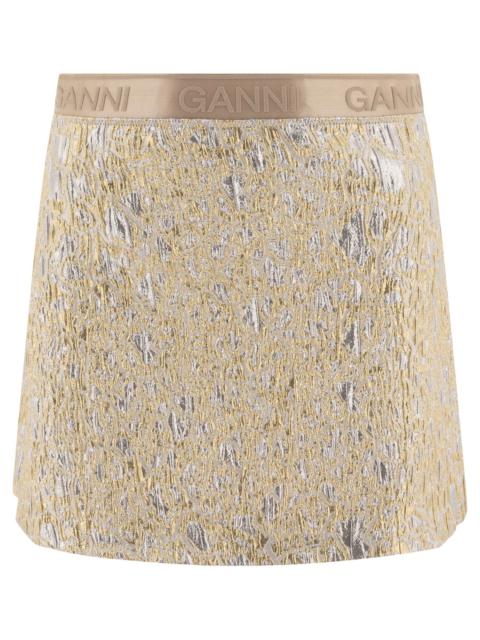 GANNI Ganni Gold And Silver Miniskirt