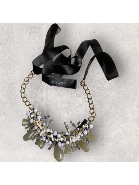 Marni Marni Crystal & Ribbon Collar Necklace