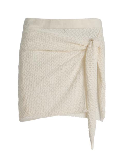 The Garment Tanzania Pointelle-Knit Organic Cotton Mini Skirt ivory