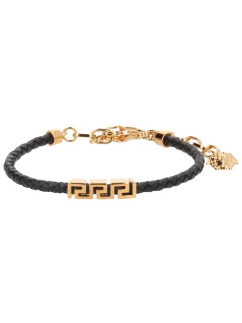 VERSACE Versace Men Leather Bracelet With "Greek"