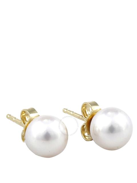 MIKIMOTO Mikimoto Akoya Pearl Stud Earrings with 18K Yellow Gold 7-7.5mm A