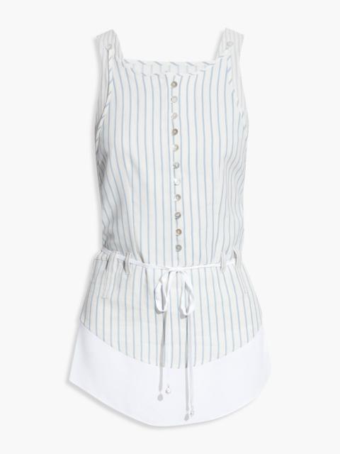 Altuzarra Layered striped cotton and linen-blend top